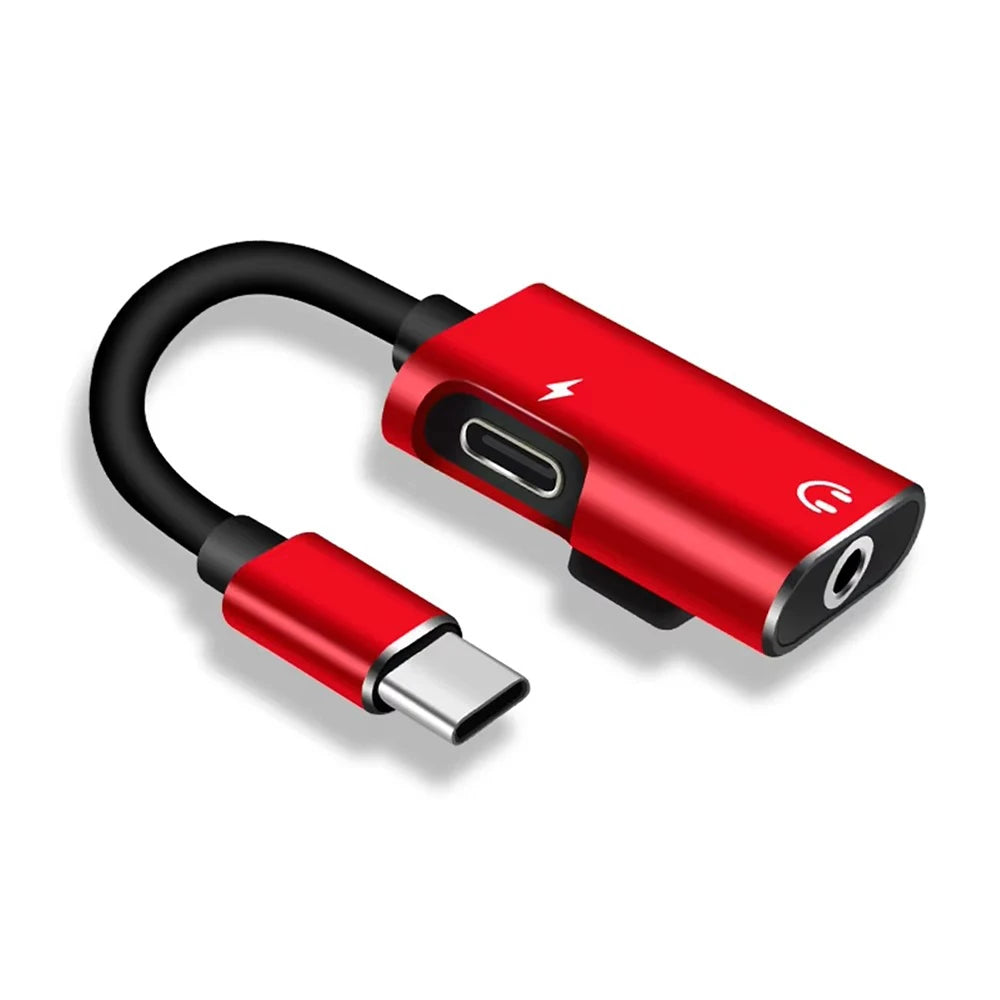 Type C Female to 3.5mm Jack Male Adapter 2 in 1 USB C Audio Splitter Connector Headphone Audio Cable Converter For Xiaomi Huawei