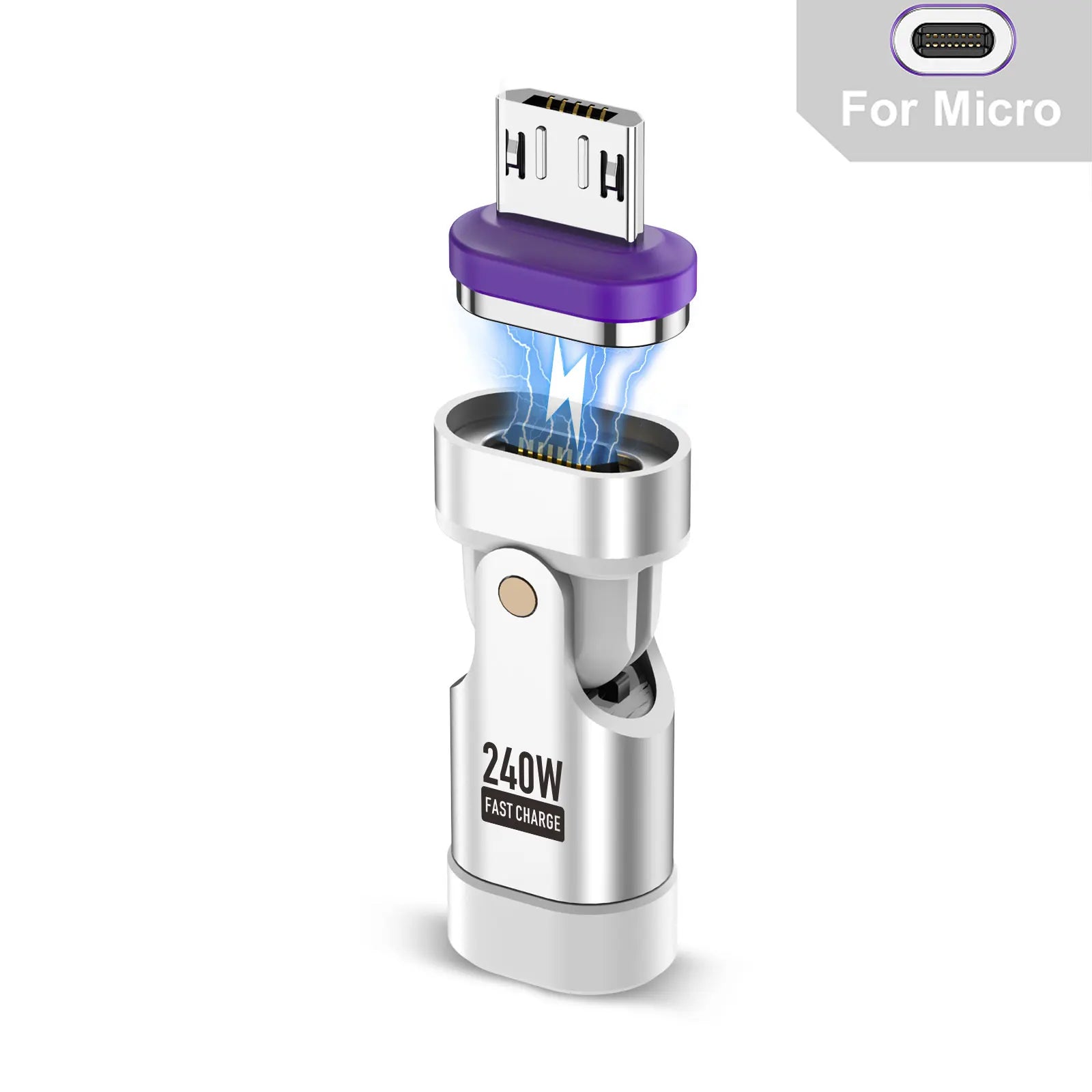 USLION 240W Magnetic Adapter USB C to Type-C Fast Charging Cable Type C Female Converter for Macbook iPhone 16 15 Xiaomi