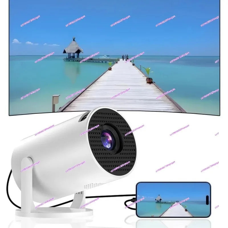 Home 4K HD Portable Projector | HY300MINI Smart Projector with Wired & Wireless Phone Screen Casting