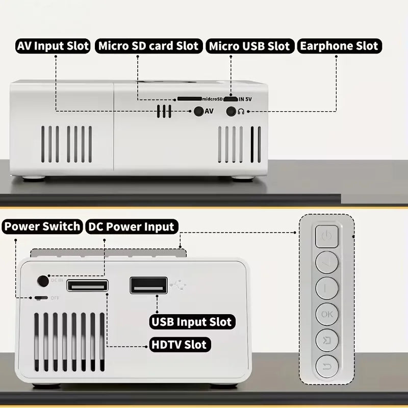 Smart Projector TFT LCD 1080P 1920*1080P Wifi Bluetooth Mini Projectors Home Cinema Outdoor Theater Mini Portable Proiettor