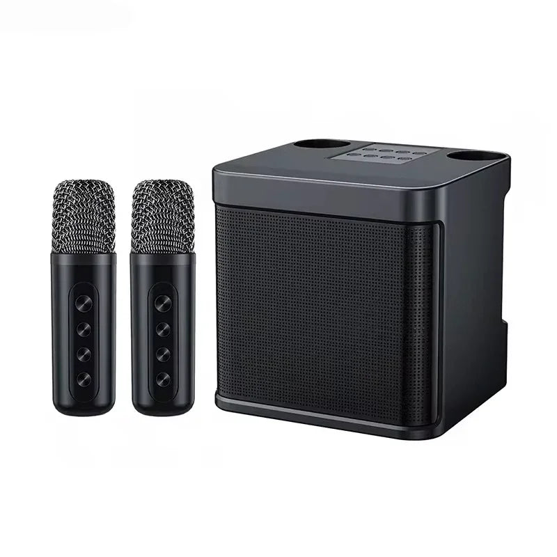 Bluetooth Karaoke Speaker With 2 Wireless Microphones AUX TF U Disk Player Portable For Party Outdoor