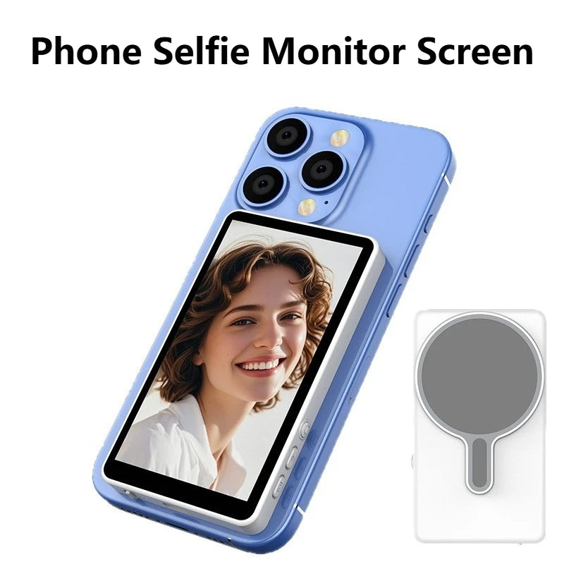 Smartphone Magnetic Monitor Screen Projector Phone Rear Camera Selfie For Vlog Live Stream Video Recording For Android iPhone