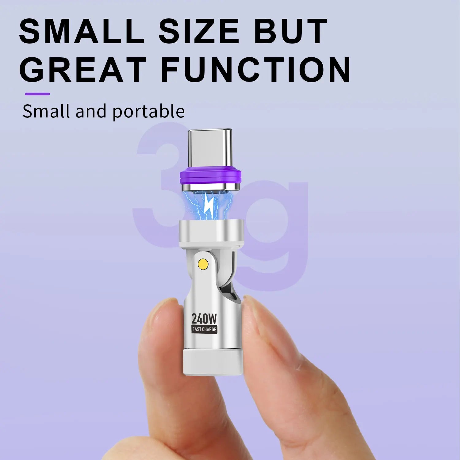 USLION 240W Magnetic Adapter USB C to Type-C Fast Charging Cable Type C Female Converter for Macbook iPhone 16 15 Xiaomi