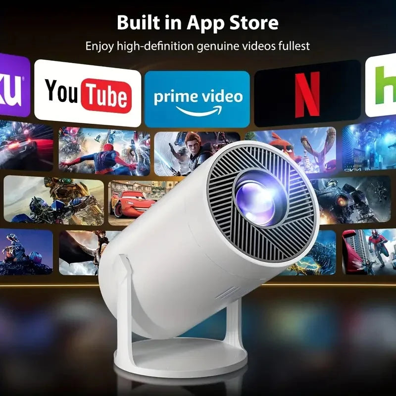 2026 Smart Projector, Full HD 1080P, Android 13, supports BT5.4 and WiFi6, suitable for outdoor home theater and holiday gifts
