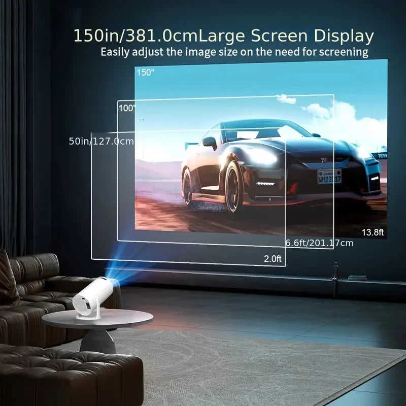 2026 Smart Projector, Full HD 1080P, Android 13, supports BT5.4 and WiFi6, suitable for outdoor home theater and holiday gifts