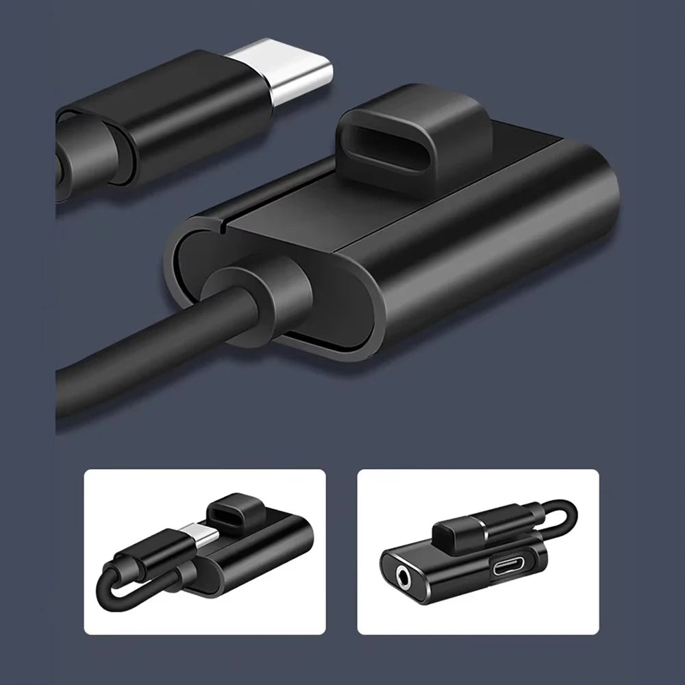 Type C Female to 3.5mm Jack Male Adapter 2 in 1 USB C Audio Splitter Connector Headphone Audio Cable Converter For Xiaomi Huawei