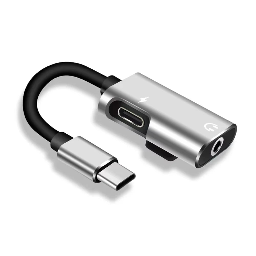 Type C Female to 3.5mm Jack Male Adapter 2 in 1 USB C Audio Splitter Connector Headphone Audio Cable Converter For Xiaomi Huawei