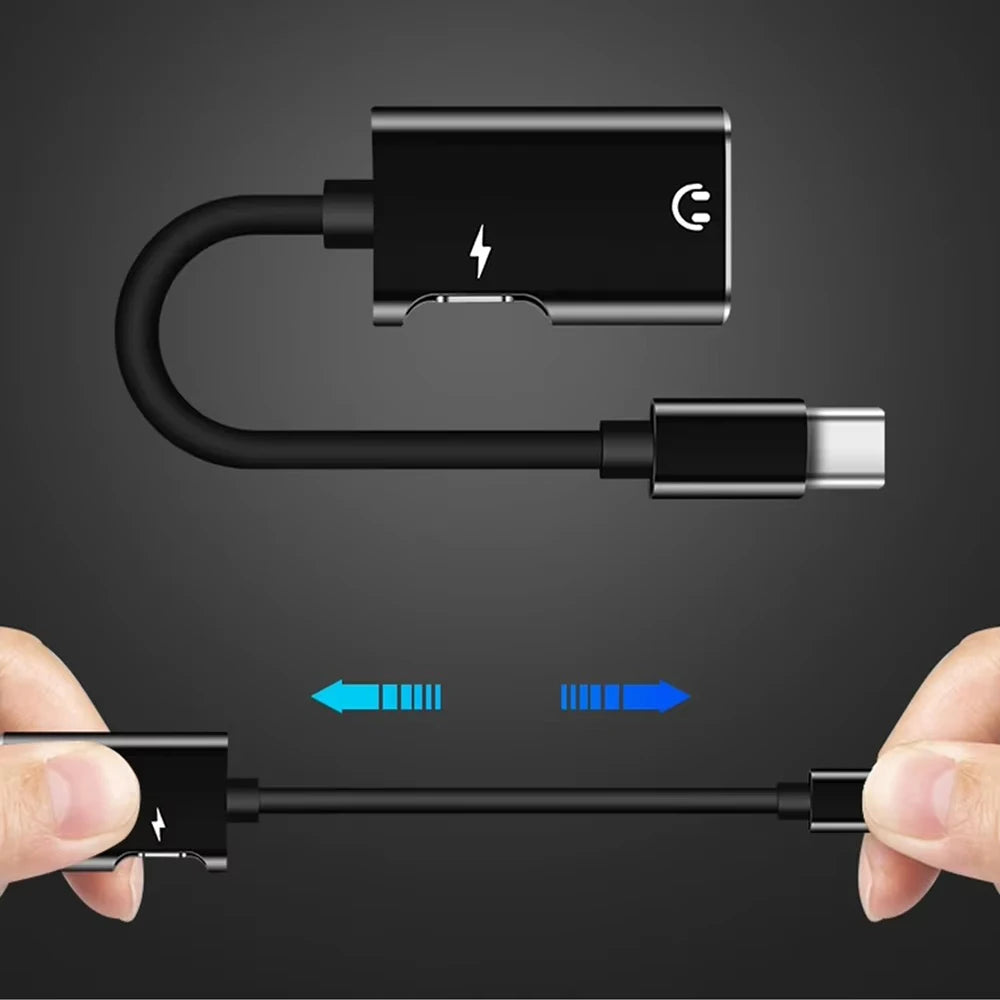 Type C Female to 3.5mm Jack Male Adapter 2 in 1 USB C Audio Splitter Connector Headphone Audio Cable Converter For Xiaomi Huawei