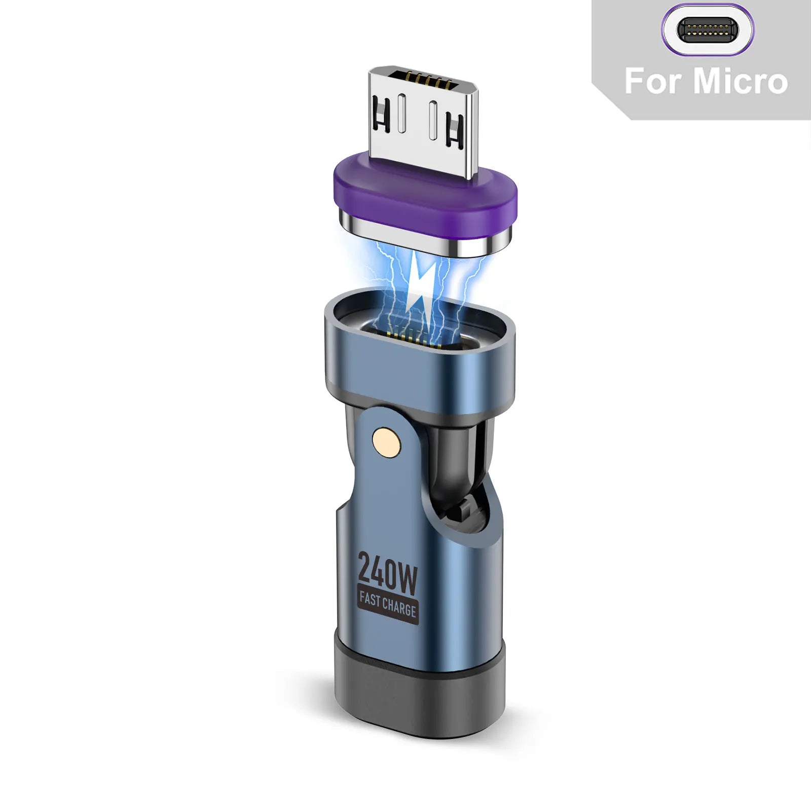 USLION 240W Magnetic Adapter USB C to Type-C Fast Charging Cable Type C Female Converter for Macbook iPhone 16 15 Xiaomi