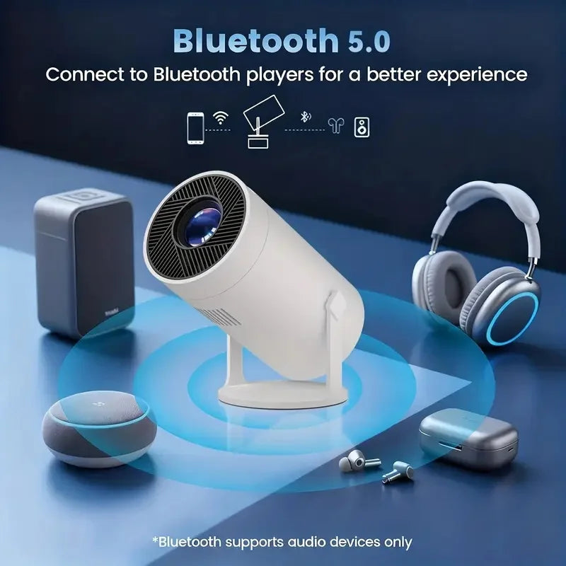 2026 Smart Projector, Full HD 1080P, Android 13, supports BT5.4 and WiFi6, suitable for outdoor home theater and holiday gifts